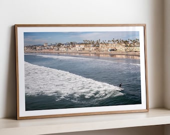 Oceanside Pier Surf Print: California Coastal Photography, Framed Beach House Decor