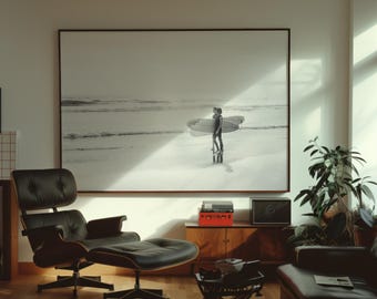 Black and White Coastal Wall Art - California Surfing Photography - San Diego Beach Home Decor - Framed Surf Beach Print