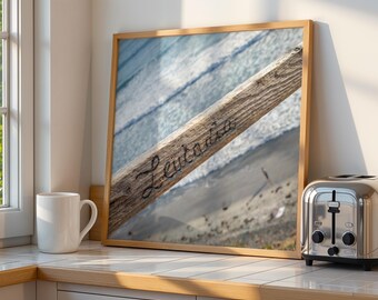 Leucadia Beach Print, Beacon’s Beach California, Coastal Ocean Photography, Minimalist Surf Wall Art, San Diego Coastal Decor, Framed Print