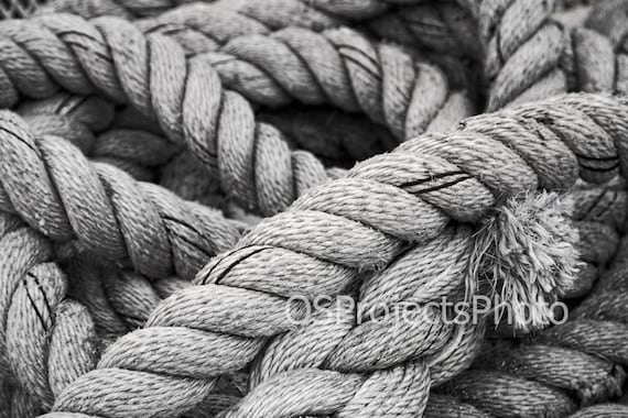 Nautical Rope III Nautical Photography Marine Rope Photo Nautical Home  Decor Black and White Photo Beach House Decor -  Canada