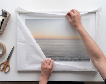 Encinitas Surf Photography Print, Cardiff Beach Sunset Art, California Coastal Ocean Print, Minimalist Beach Photography, Framed Wall Art