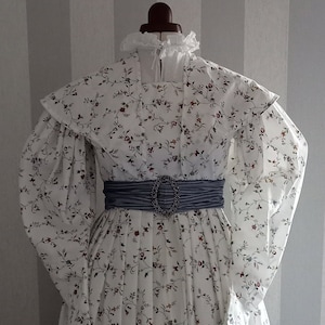 1830s replica gown and pelerine, handsewn