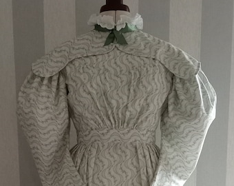 1830s replica cotton print gown and pelerine