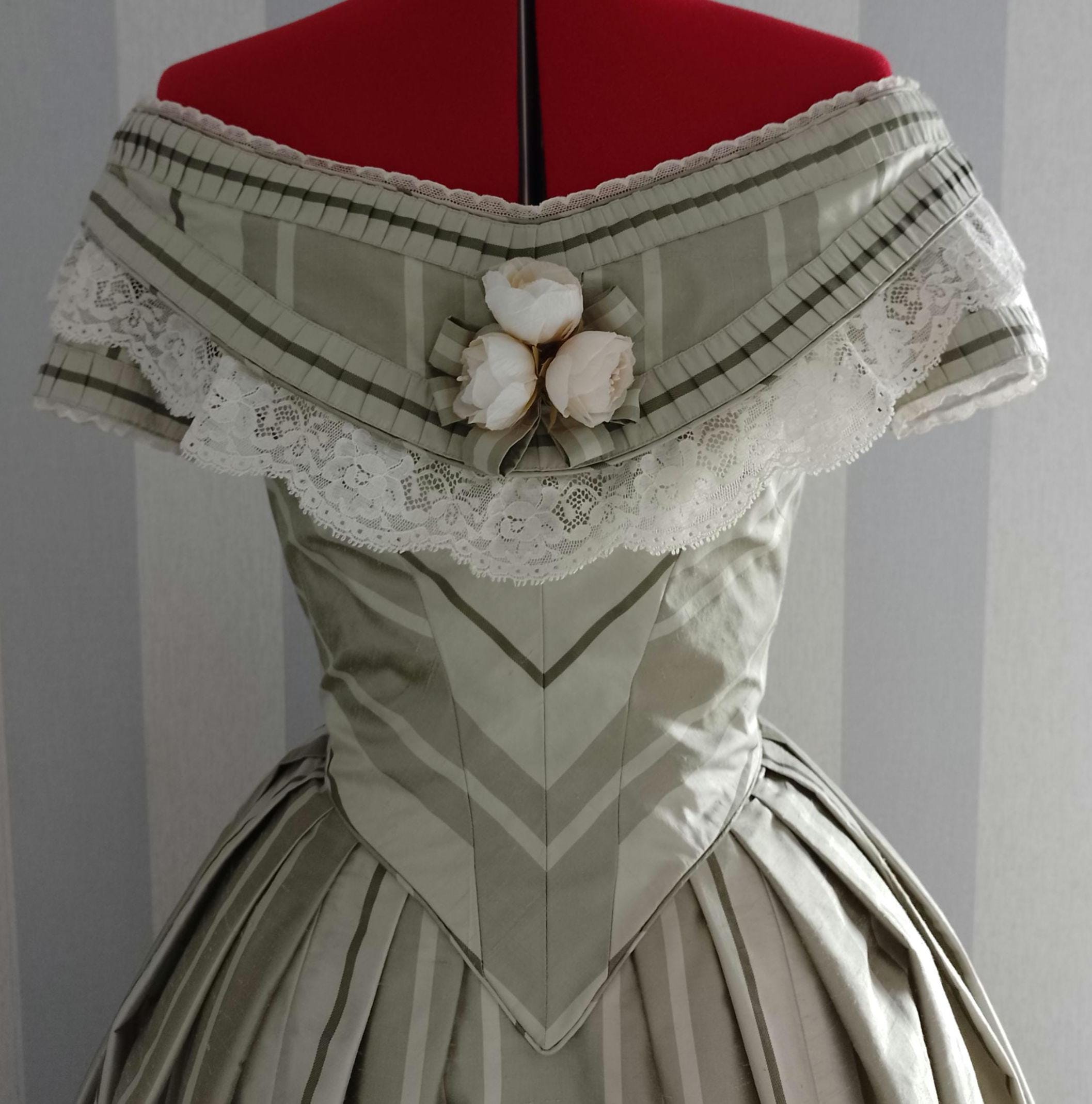 Early 1840s Replica Silk Ballgown