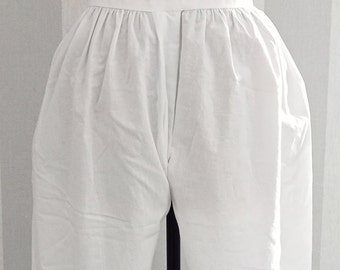 Handsewn 1830s Replica Cotton Drawers, 26" Waist