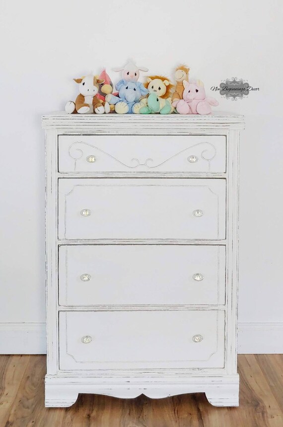 Chalk Painted Vintage Antique Petite Chest Of Etsy