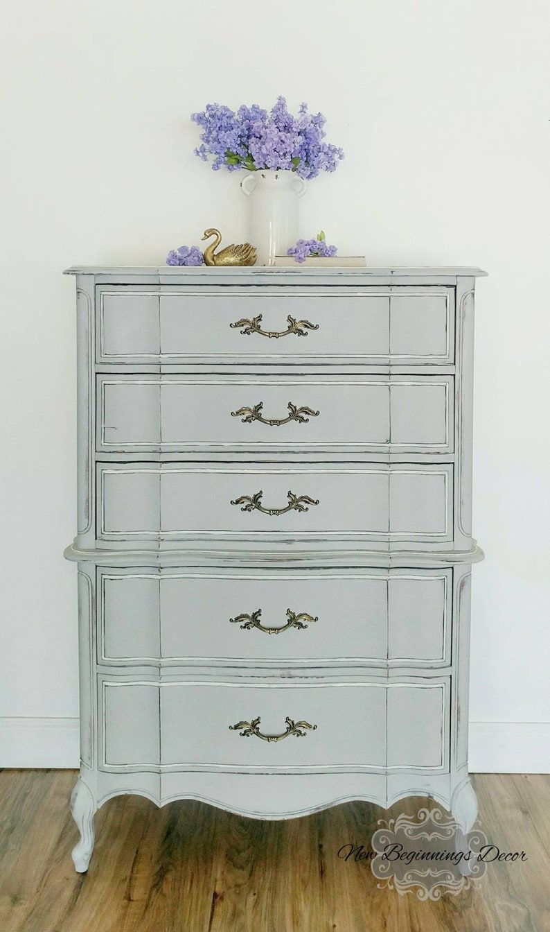 Sold Vintage Distressed Serpentine Chest Of Drawers By Etsy