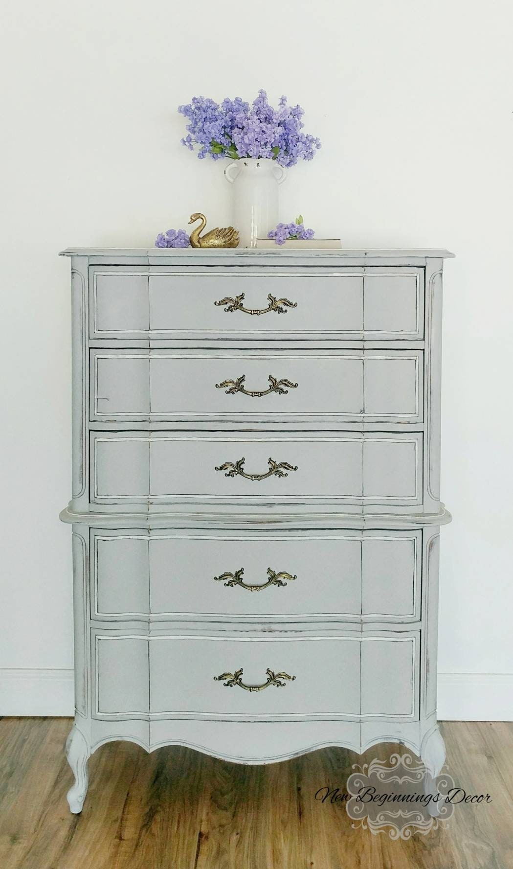 SOLD Vintage distressed Serpentine Chest of Drawers by Etsy