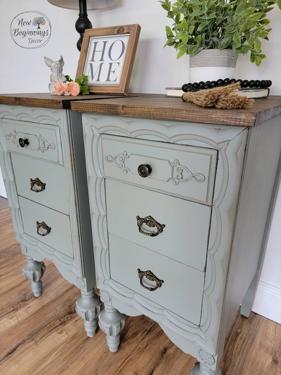 SOLD Example nightstand Set for Bedroom Painted Nightstands 2