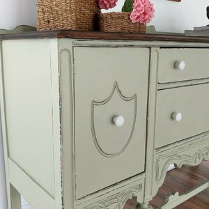 Sold Example.....Antique Buffet/Sideboard/Miss Mustard Seed Milk Paint Layla's Mint/Media Center/painted furniture/Entry Table image 2