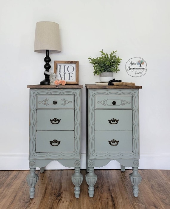 SOLD Example nightstand Set for Bedroom Painted Nightstands 2