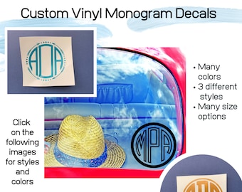 Monogramm Aufkleber - Vinyl Monogramm Aufkleber, Monogramm Aufkleber, Monogramm Becher Aufkleber, Monogramm Auto Aufkleber, personalisierter Monogramm Aufkleber