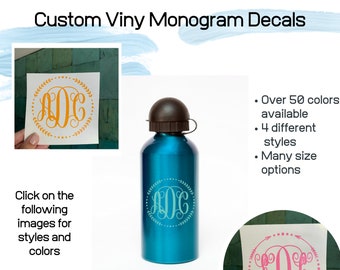 Monogram decal - vinyl monogram decal, monogram sticker, monogram tumbler decal, monogram car decal, personalized monogram decal