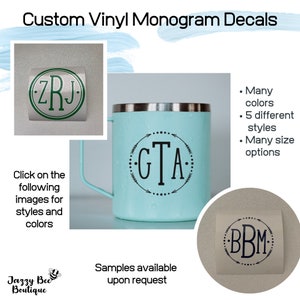 Monogram decal - vinyl monogram decal, monogram sticker, monogram tumbler decal, monogram car decal, personalized monogram decal