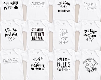 Baby Shower Onesie® Decorating Kit, Custom Iron-On transfers, Funny DIY Baby Clothes, DIY Baby Shower Activity, Bibs, Funny custom Onesies®