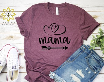Mama shirt, Mama Tee, Mother's Day shirt, Gift for mom, Mom shirt, Mama Hearts shirt, For mom, Baby shower gift, Gift for new mom, move mom