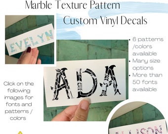 Marble texture Pattern Name Vinyl decal - Vinyl decal, personalized vinyl decal, name decal, pattern, tumbler decals, marble pattern decal