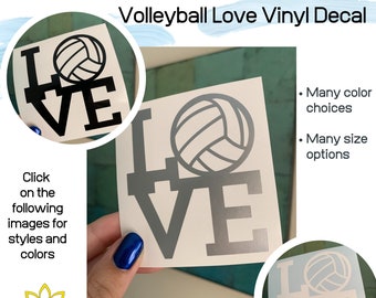 Volleyball Love Vinyl Decal - Laptop decal, Vinyl decal, Car vinyl decal, Volleyball decal, Decal, Volleyball, Car decal, Bumper sticker