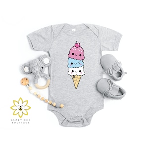 Niedliche Eistüte Baby Body, Eistüte Baby Shirt, Baby-Dusche-Geschenk, Baby-Geschenk-Idee, Baby-Mädchen ein Stück, Baby-Jungen ein Stück