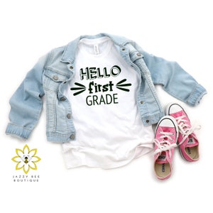 Hello First grade shirt, Kids back to school shirt, First grade shirt, Back to school shirt, unisex shirt, school style, 1st grade