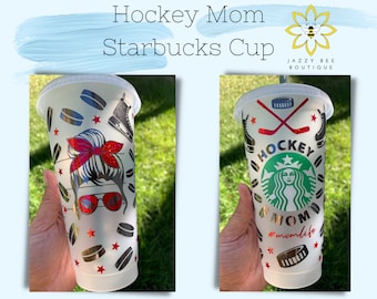 Hockey Mom Starbucks cup, Hockey gift, Hockey Mom Life, Reusable tumbler, Hockey Life Starbucks Cold Cup, Sports Starbucks tumbler