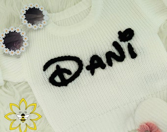 Personalized Hand Embroidered sweater, Custom baby sweater, Hand Embroidered toddler sweater, Hand Embroidered kids sweater, Name sweater