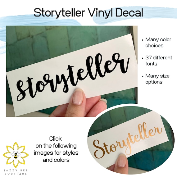 Storyteller. Vinyl Decal - Laptop decal, Vinyl decal, Storyteller, Car vinyl decal, Writer decal, Storyteller decal, Gift for writers