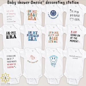 Baby Shower Onesie® Decorating Kit, Custom Iron-On transfers, Funny DIY Baby Clothes, DIY Baby Shower Activity, Music inspired Iron ons