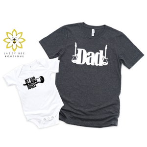 My Dad Rocks shirt and baby bodysuit, Daddy and baby shirts, Baby shower gift, Father&#39;s day gift, Dad & baby set, Gift for Dad, Rock dad
