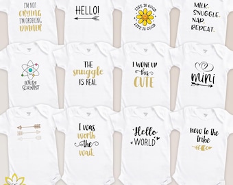 Baby Shower Onesie® Decorating Kit, Custom Iron-On transfers, Personalized Baby tee, DIY Baby Shower Craft Activity, Bibs, custom Onesies®