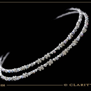 Glamorous Silver Plated Stefana. SWAROVSKI CRYSTALLIZED™.  Greek Orthodox Wedding Crowns Including Crown Case. Στέφανα, Code 036