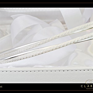 Greek Stefana, Intertwining Semi-Round Silver Plated Metals for your Orthodox Wedding With a Stefanothiki to keep your Wedding Crowns C 416S