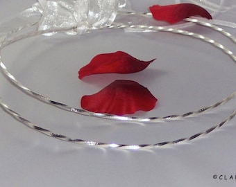 Greek Stefana Silver Plated & Stefanothiki with a Classic and Simple Style for Orthodox Wedding. Code 136R