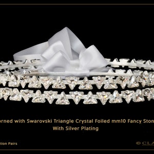 Einzigartige Stefana Kronen, geschmückt mit Swarovski Triangle Crystal mm10 Fancy Stones, Gold oder Silber plattiert, nur für ein paar Paare verfügbar!