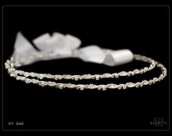Stefana & Stefanothiki, Wedding Crowns including Crown Case, Silver Plated, SWAROVSKI CRYSTALLIZED Greek Orthodox Wedding, Στέφανα Code 056