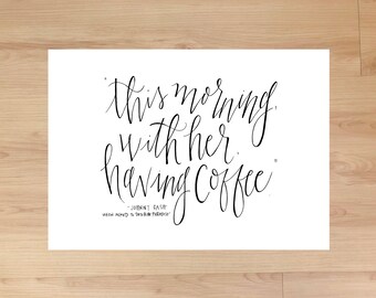 Johnny Cash *DIGITAL DOWNLOAD* light lines This Morning With Her Having Coffee Printable