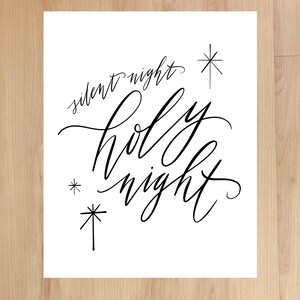 Silent Night Star Digital Download Christmas Printable