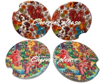 ceramic car coaster set, pony  coaster