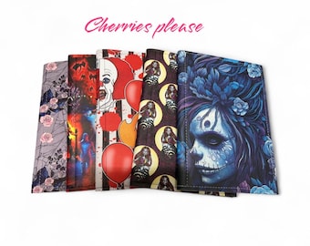 Caderno feito à mão: suporte para bloco de notas recarregável, bloco de notas para servidor, caderno de terror, gótico, assustador, caderno