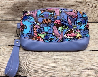 Stitch  Inspired clematis wristlet 626  experiment  purse clutch