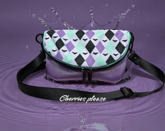 Crossbody bag, bat purse, bat bag, goth bag, sling bag