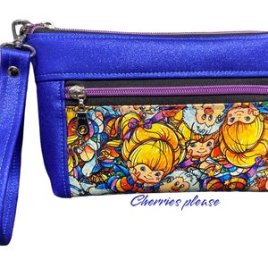 Devon wristlet , rainbow girl purse, small  cell  phone bag, gift for her, 80s fashion, 80s cartoon, rainbow bag