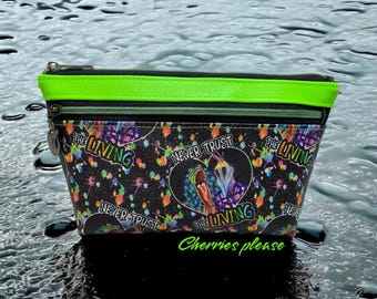 Beetle makeup bag, zippered pouch, 2 compartment makeup bag, beetle juice bag , zipper bag, beetle bag, sand worm  bag,