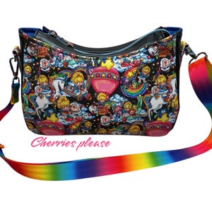 Borsa arcobaleno, borsa da ragazza arcobaleno, borsa a tracolla, borsa a tracolla, borsa anni '80, borsa a tracolla Annabelle, cartone animato anni '80, regalo anni '80