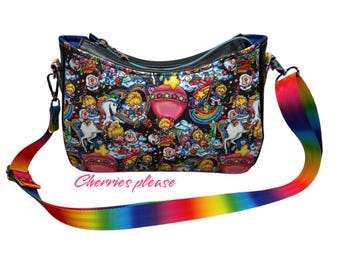Rainbow  purse , rainbow girl  bag, shoulder bag, crossbody bag, 80’s bag, Annabelle shoulder bag, 80’s cartoon, 80’s gift