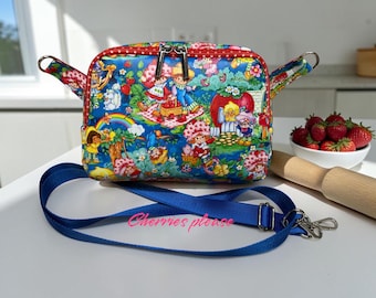 Bolsa tiracolo de morango, bolsa tiracolo, pochete
