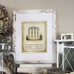 Franse architectuur Huis Plan Art Print Unframed Parijs Decor