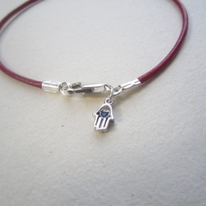 Baby hamsa Red String Sterling Silver Bracelet. Baby Small Hamsa Red Bracelet. Holy Land Hamsa Bracelet. Good Luck Amulet Bracelet.