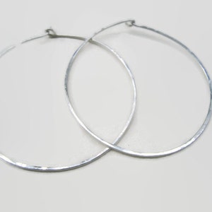 Big Silver Hoop Earrings, Large sterling silver hoop earrings. 2&quot; (5 cm) long hoop earrings.