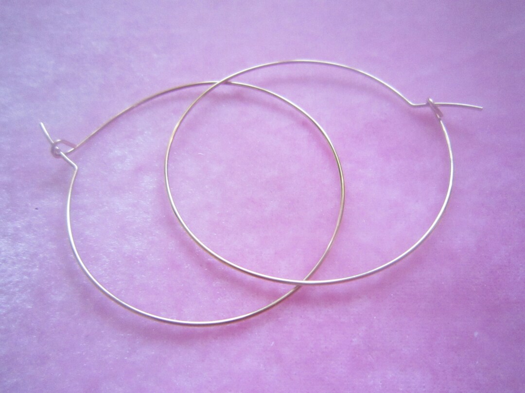 Thin Big Gold Hoop Earrings, Large Thing Gold Filled Hoop Earrings. 2 5